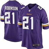 Nike Men & Women & Youth Vikings #21 Robinson Purple Team Color Game Jersey,baseball caps,new era cap wholesale,wholesale hats